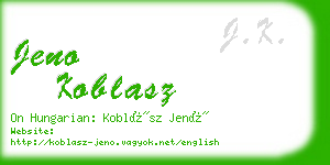 jeno koblasz business card